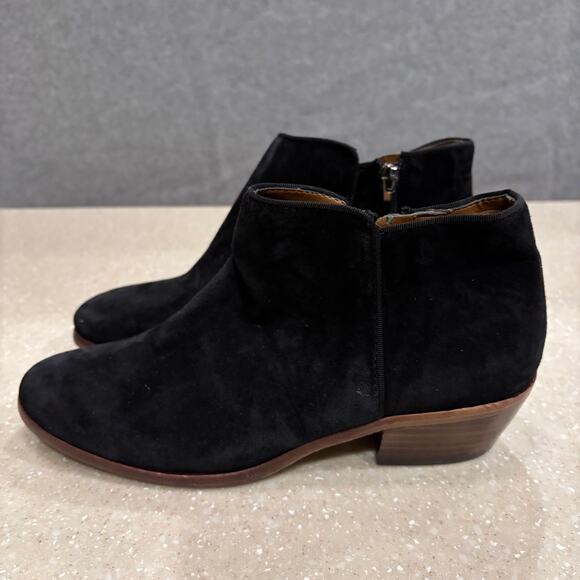 Sam Edelman Women Size 6 Black Suede Side Zip Casual Preppy Ankle Bootie Boots - Picture 2 of 9